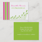 Carte De Visite Rose et vert modernes (Devant / Derrière)