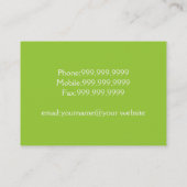 Carte De Visite Rose et vert modernes (Dos)