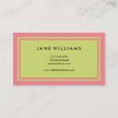 Carte De Visite Rose et vert simples et modernes (Dos)