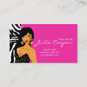 Carte De Visite Rose ethnique de bronzage de femme de zèbre de (Dos)