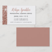 Carte De Visite Rose étincelant Gold Rose Service de nettoyage (Devant / Derrière)