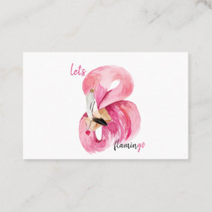 Carte De Visite Rose exotique moderne Flamant rose Aquarelle