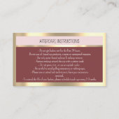 Carte De Visite Rose Eyelash Microblade Qr Instructions de soins p (Dos)