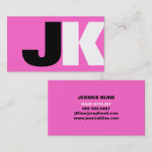 Carte De Visite Rose fait sur commande de monogramme (Devant / Derrière)