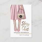 Carte de visite rose fille (Devant)