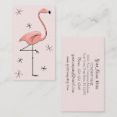 carte de visite rose Flamant rose (Devant / Derrière)