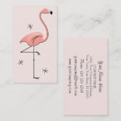 carte de visite rose Flamant rose (Devant / Derrière)