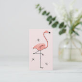 carte de visite rose Flamant rose (Debout devant)