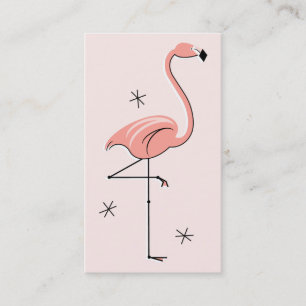 carte de visite rose Flamant rose