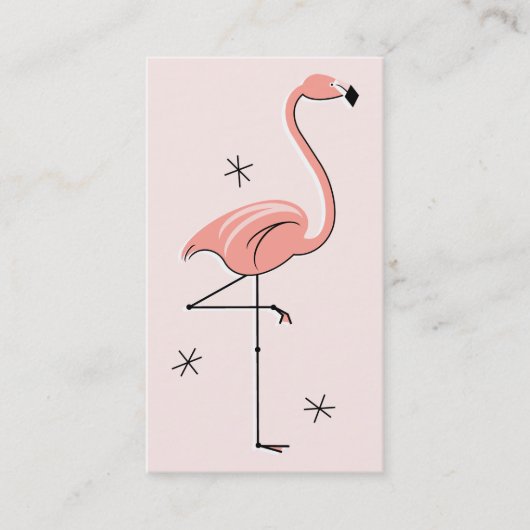carte de visite rose Flamant rose (Devant)