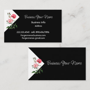 Carte De Visite Rose Fleur Classique Professionnelle Moderne