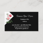 Carte De Visite Rose Fleur Classique Professionnelle Moderne (Devant)