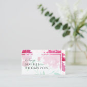 Carte De Visite Rose fleuri élégant (Debout devant)