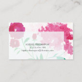 Carte De Visite Rose fleuri élégant (Dos)