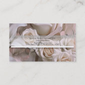 Carte De Visite Rose Fleurie Élégante de Mariage Shabby Chic (Dos)