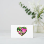 Carte De Visite Rose Fleurs de rose forme de coeur photo (Debout devant)