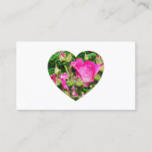 Carte De Visite Rose Fleurs de rose forme de coeur photo (Devant)