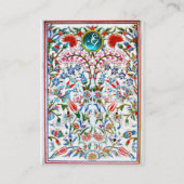 Carte De Visite ROSE FLEURS ORIENTALES DAMASK MONOGRAM Blue Pearl (Dos)