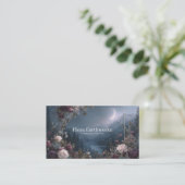 Carte De Visite Rose Floral and Crescent Moon Mountain Valley (Debout devant)