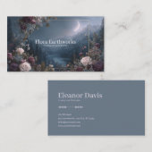 Carte De Visite Rose Floral and Crescent Moon Mountain Valley (Devant / Derrière)