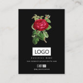 Carte De Visite Rose Floral Bijoux Boucles d'oreilles Collier Disp (Dos)