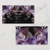 CARTE DE VISITE ROSE FLORAL BLACK PURPLE ÉTONNANT (Devant / Derrière)