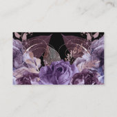 CARTE DE VISITE ROSE FLORAL BLACK PURPLE ÉTONNANT (Dos)