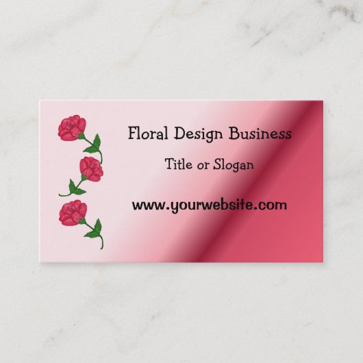 Carte De Visite Rose Floral Business Design (Devant)