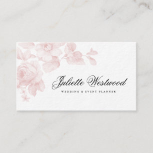 Carte De Visite Rose Floral Élégant