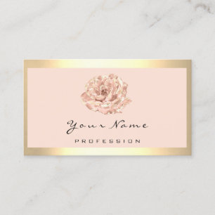 Carte De Visite Rose Floral Maquillage d'or Artiste de coiffure Sa