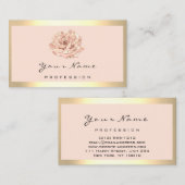 Carte De Visite Rose Floral Maquillage Or Artiste Coiffure Salon (Devant / Derrière)