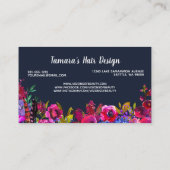 Carte De Visite Rose floral professionnel de Bourgogne de marine (Dos)