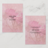 Carte De Visite Rose floral vertical Arrière - plan Plain moderne (Devant / Derrière)