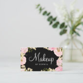 Carte de visite rose florale moderne de maquilleus (Debout devant)