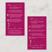 Carte De Visite Rose foncé avant l'instruction après l'entretien S (Devant / Derrière)