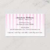 Carte De Visite Rose foncé de boulangerie stylisée de petit gâteau (Dos)