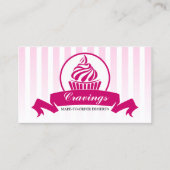 Carte De Visite Rose foncé de boulangerie stylisée de petit gâteau (Devant)
