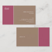 Carte De Visite Rose foncé et Tan de duo (Devant / Derrière)
