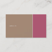 Carte De Visite Rose foncé et Tan de duo (Dos)