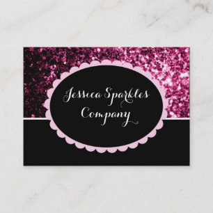 Carte De Visite Rose foncé faux brillant paillettes scintillement