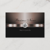Carte De Visite Rose foncé moderne or et noir avec strass (Devant)