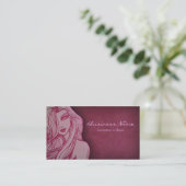 Carte de visite rose foncé pour femme élégante (Debout devant)