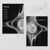 Carte De Visite ROSE FRACTAL 2, gris noir et blanc (Devant / Derrière)