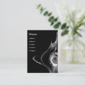 Carte De Visite ROSE FRACTAL 2, gris noir et blanc (Debout devant)