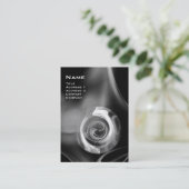 Carte De Visite ROSE FRACTAL 4 MONOGRAM noir blanc gris (Debout devant)