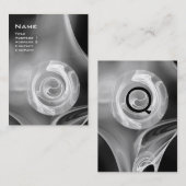 Carte De Visite ROSE FRACTAL 4 MONOGRAM noir blanc gris (Devant / Derrière)
