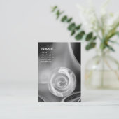Carte De Visite ROSE FRACTAL 4 MONOGRAM noir blanc gris (Debout devant)