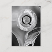 Carte De Visite ROSE FRACTAL 4 MONOGRAM noir blanc gris (Dos)