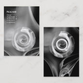Carte De Visite ROSE FRACTAL 4 MONOGRAM noir blanc gris (Devant / Derrière)