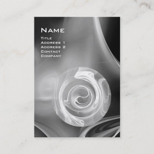 Carte De Visite ROSE FRACTAL 4 MONOGRAM noir blanc gris (Devant)
